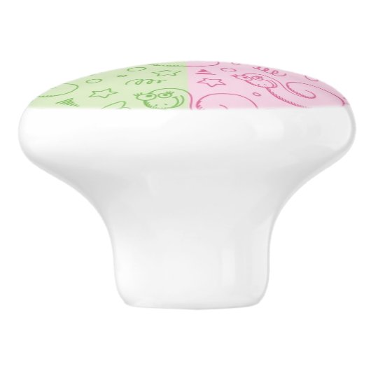 Muster mit Schlangen Keramikknauf (Seitenansicht)