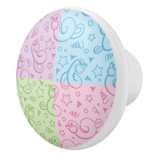 Muster mit Schlangen Keramikknauf (Rechts)