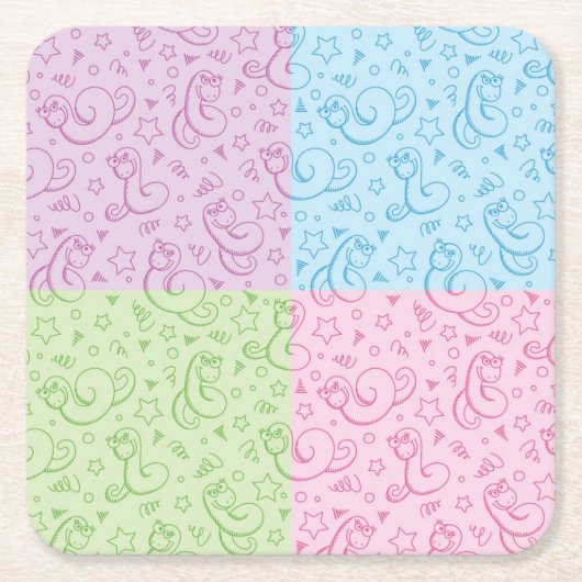 Muster mit Schlangen Rechteckiger Pappuntersetzer (Vorderseite)