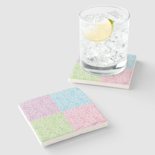 Muster mit Schlangen Steinuntersetzer (Seitenansicht)