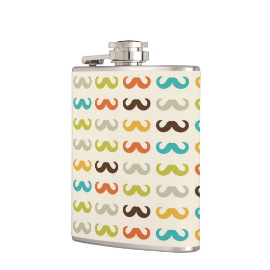 Muster mit Schnurrbart Flachmann (Links)