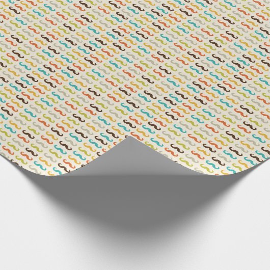 Muster mit Schnurrbart Geschenkpapier (Ecke)
