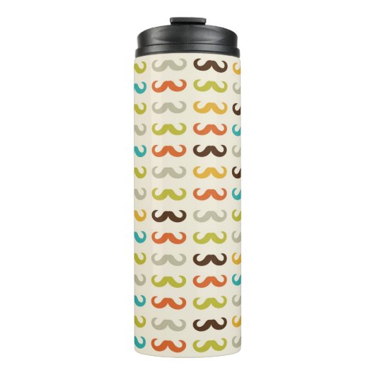 Muster mit Schnurrbart Thermosbecher (Vorderseite)
