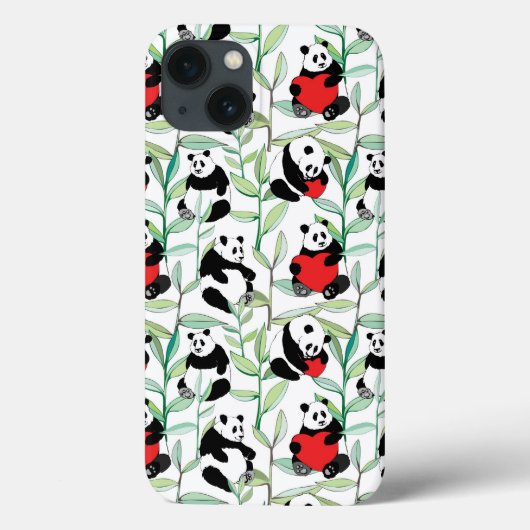 Muster mit schönen Pandas mit Herz Case-Mate iPhone Hülle (Rückseite)