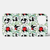 Muster mit schönen Pandas mit Herz Case-Mate iPhone Hülle (Rückseite (Horizontal))