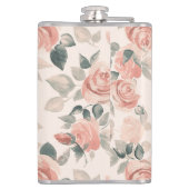 Muster mit schönen Rose /21 Flachmann (Rückseite)