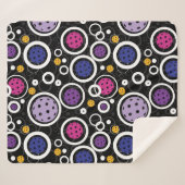 Muster mit schwarzen Pickleballs Sherpadecke (Vorderseite (Horizontal))