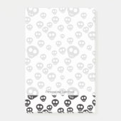 Muster mit schwarzen Schädeln auf weiß Post-it Klebezettel (Vorderseite)