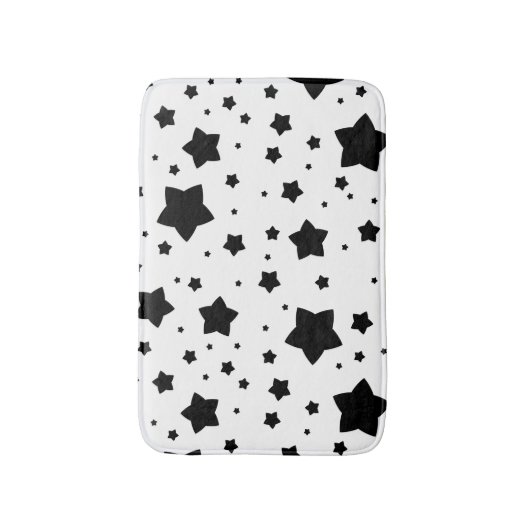 Muster mit schwarzen Sternen Badematte (Vorderseite Vertikal)