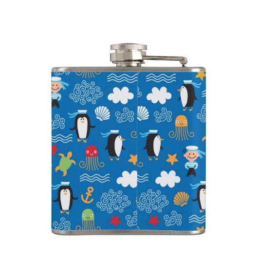 Muster mit Seethema Flachmann (Rückseite)