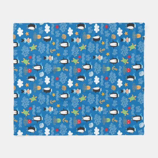 Muster mit Seethema Fleecedecke (Vorderseite (Horizontal))