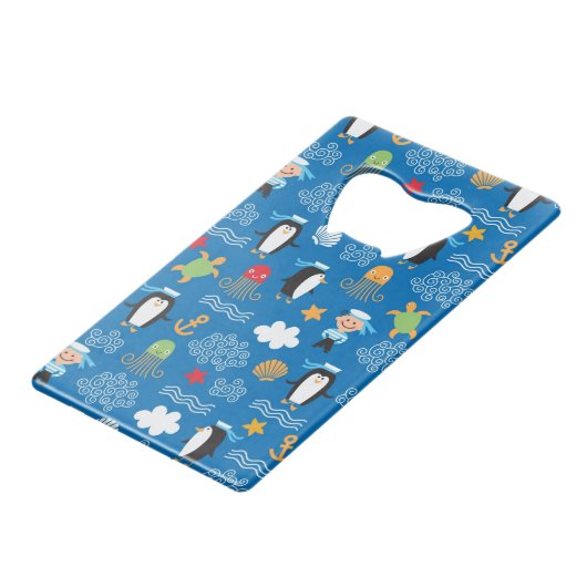 Muster mit Seethema Geldbeutel Flaschenöffner (Rückseite Schrägansicht)