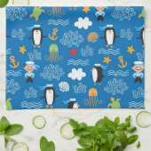 Muster mit Seethema Geschirrtuch (Gefaltet)