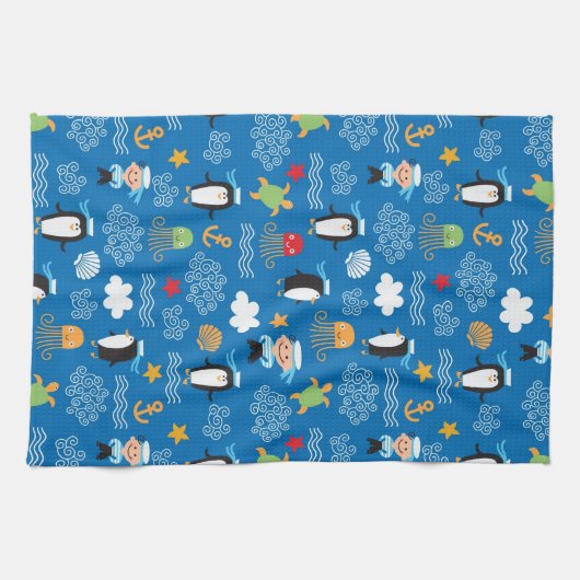 Muster mit Seethema Geschirrtuch (Horizontal)