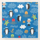 Muster mit Seethema Glasuntersetzer (Vorderseite)