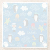 Muster mit Seethema Glasuntersetzer (Rückseite)