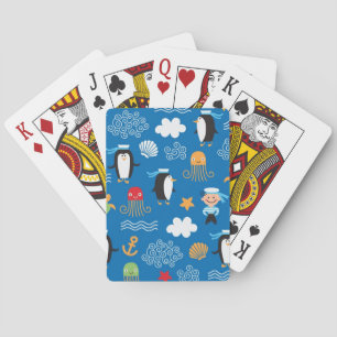 Muster mit Seethema Spielkarten