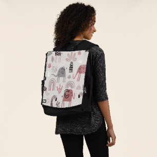 Muster mit süßen Elefanten und Giraffen riesig Rucksack