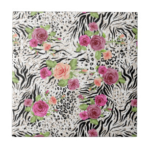 Muster mit Tierdrucken Fliese