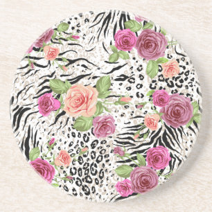 Muster mit Tierdrucken Getränkeuntersetzer