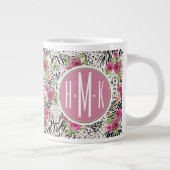 Muster mit Tierdrucken| Monogramm Jumbo-Tasse (Rechts)