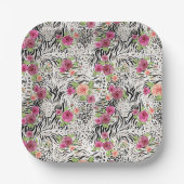 Muster mit Tierdrucken Pappteller (Vorderseite)