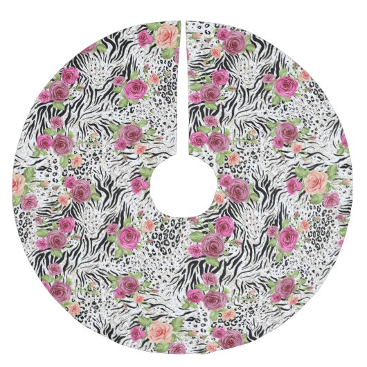 Muster mit Tierdrucken Polyester Weihnachtsbaumdecke (Vorderseite)