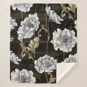 Muster mit Tornsteinbouquet mit barockem Goldwirbe Sherpadecke