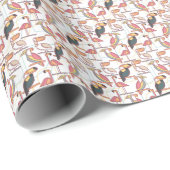 Muster mit tropischen Vögeln Geschenkpapier (Rolleneckpunkt)
