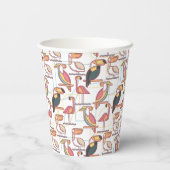 Muster mit tropischen Vögeln Pappbecher (Rückseite)