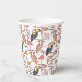 Muster mit tropischen Vögeln Pappbecher (Vorderseite)