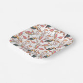 Muster mit tropischen Vögeln Pappteller (Gewinkelt)