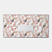 Muster mit tropischen Vögeln Schreibtischunterlage (Tastatur & Maus)