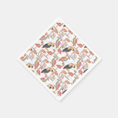 Muster mit tropischen Vögeln Serviette (Ecke)