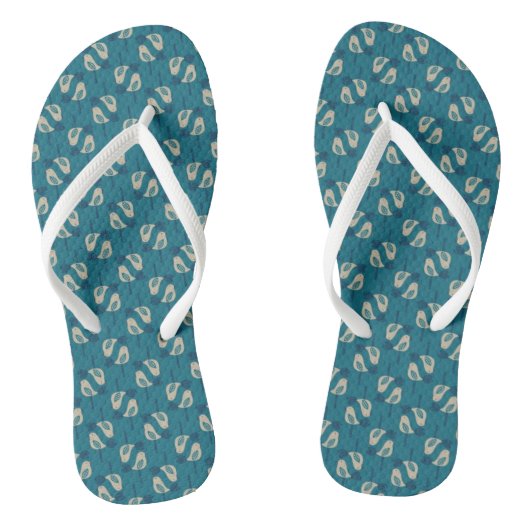Muster mit Vögeln Badesandalen (Fußbett)