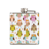 Muster mit Vögeln Flachmann (Rückseite)