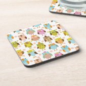 Muster mit Vögeln Getränkeuntersetzer (Linke Seite)