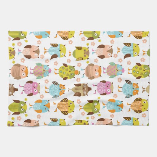 Muster mit Vögeln Handtuch (Horizontal)
