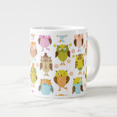 Muster mit Vögeln Jumbo-Tasse (Vorderseite Rechts)