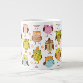 Muster mit Vögeln Jumbo-Tasse (Vorderseite)