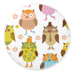 Muster mit Vögeln Keramikknauf