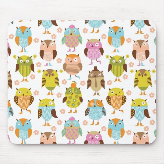 Muster mit Vögeln Mousepad (Vorne)