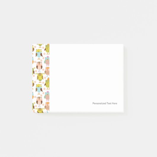 Muster mit Vögeln Post-it Klebezettel (Vorderseite)