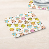 Muster mit Vögeln Rechteckiger Pappuntersetzer (angewinkelt)