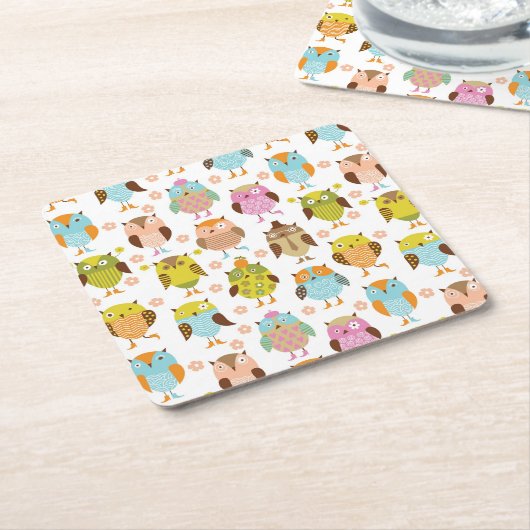 Muster mit Vögeln Rechteckiger Pappuntersetzer (angewinkelt)
