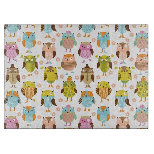 Muster mit Vögeln Schneidebrett (Vorderseite)