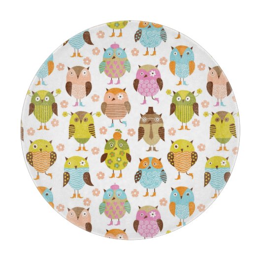 Muster mit Vögeln Schneidebrett (Vorderseite)