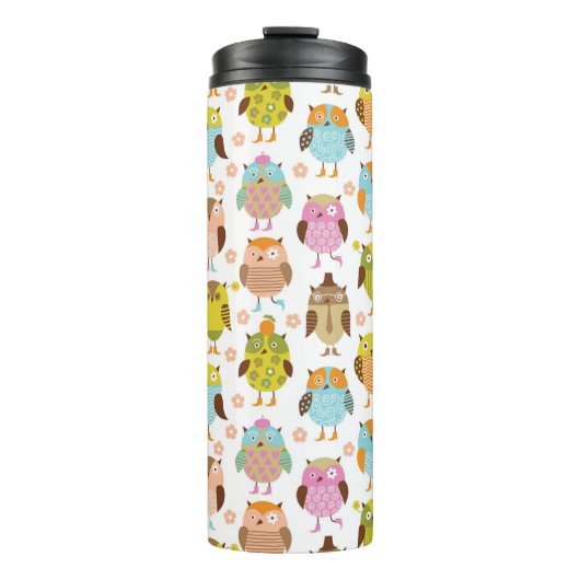Muster mit Vögeln Thermosbecher (Vorderseite)