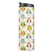 Muster mit Vögeln Thermosbecher (Nach rechts gedreht)