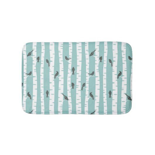 Muster mit Vögeln und Bäumen Badematte (Vorderseite)